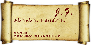 Jónás Fabióla névjegykártya